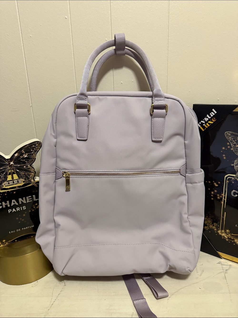 Open Story Signature Commuter Backpack Tote in Lavender